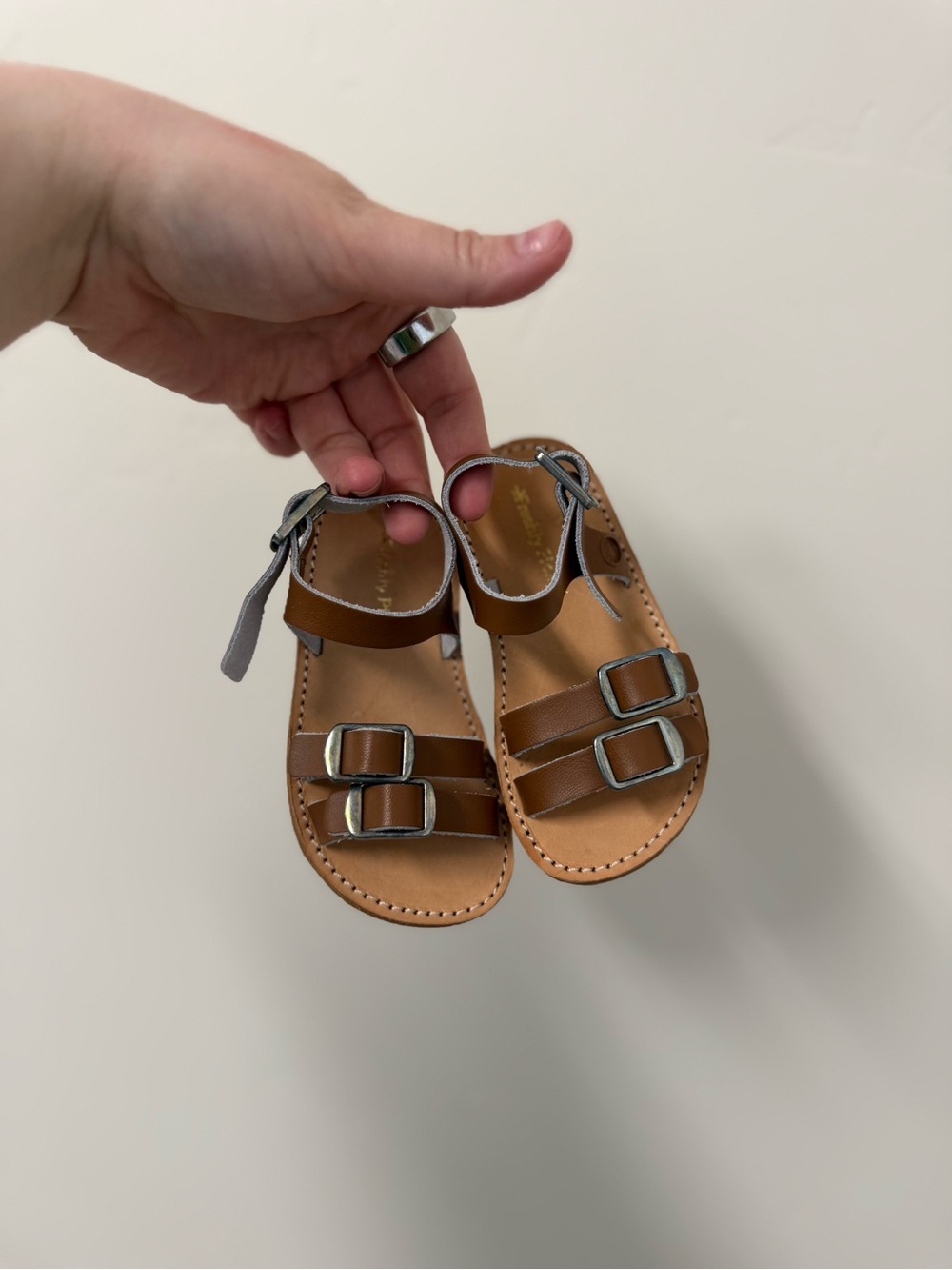 Freshly Picked Brown Leather Double-Buckle Sandals